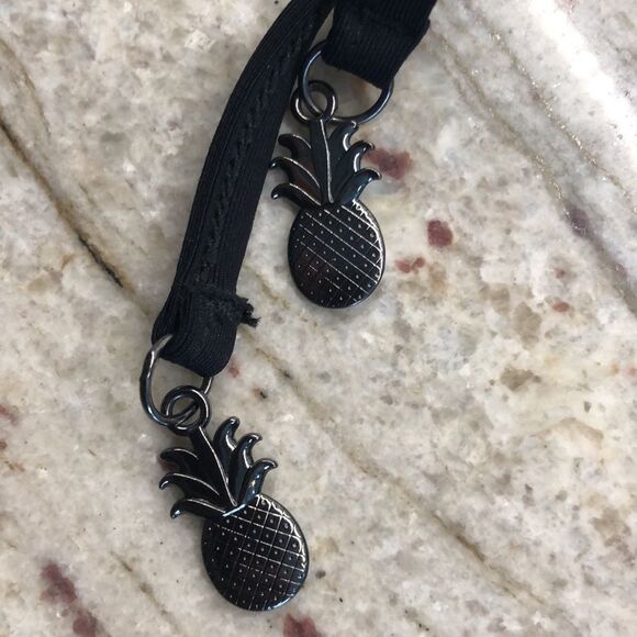 Seafolly Brazilian Loop Side Tie Swim Bikini Bottom Floral/Pineapple Navy/White - Picture 5 of 9